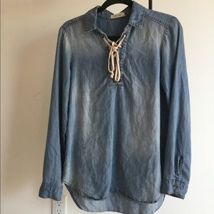 Bella Dahl denim chambray tie up